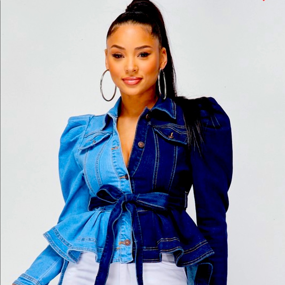 Light and dark blue denim jacket